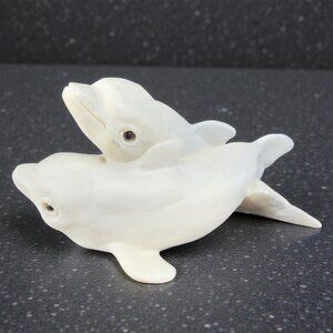 Stone Critters Dolphins Small Figurine Made in the USA Whimsical Resin Figure